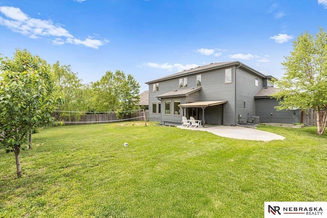 18402 Polk St, Omaha, NE 68135 - rear view of house with a patio, volleyball court, and central air condition unit