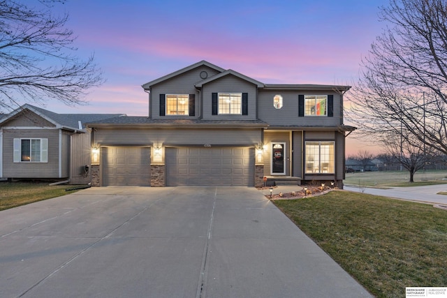4706 S 187th Ave, Omaha, NE 68135 - traditional-style home featuring a yard, driveway, and a garage