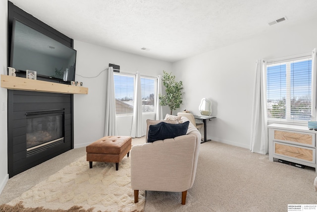 4706 S 187th Ave, Omaha, NE 68135 - living area with carpet, a fireplace, and baseboards