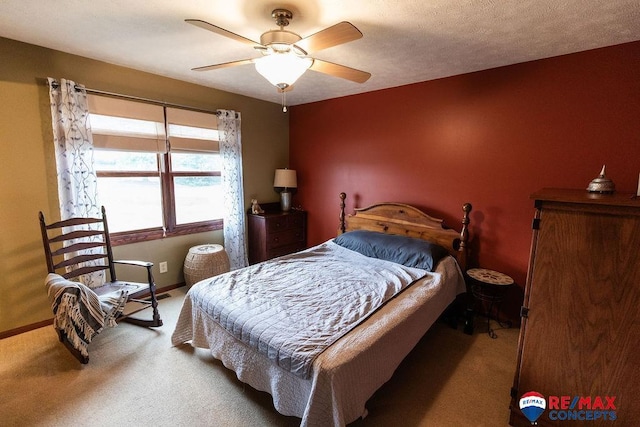 29300 S Golden Pond Rd, Firth, NE 68358 - bedroom with carpet, baseboards, and a ceiling fan