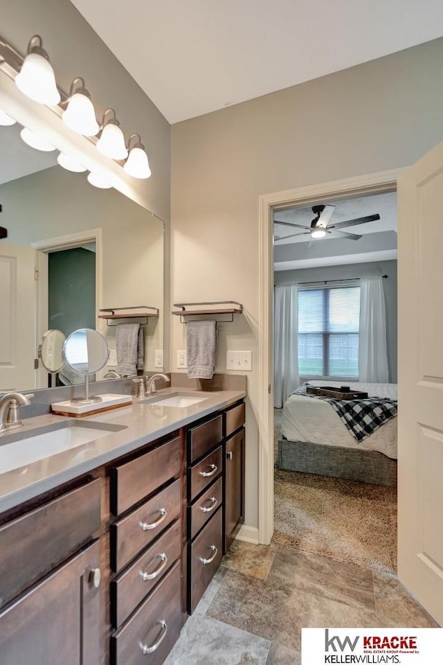 7237 Yankee Woods Dr, Lincoln, NE 68516 - full bath with connected bathroom, double vanity, and ceiling fan