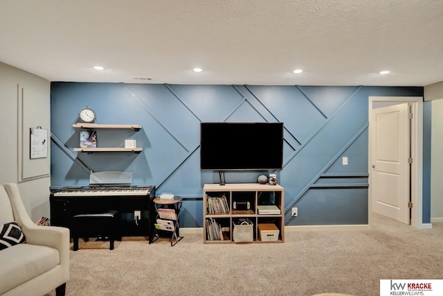 7237 Yankee Woods Dr, Lincoln, NE 68516 - sitting room featuring recessed lighting, carpet floors, a decorative wall, and baseboards