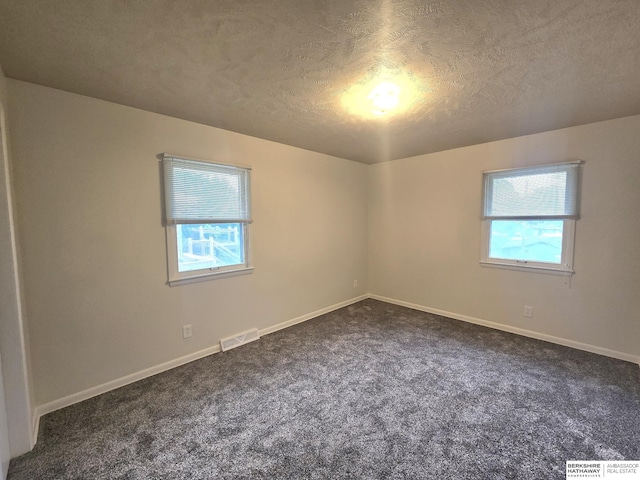 713 Janes View St, Papillion, NE 68046 - spare room featuring dark colored carpet, a textured ceiling, and baseboards