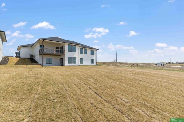 5408 N 196th Ave, Elkhorn, NE 68022 - back of property featuring a balcony and a yard