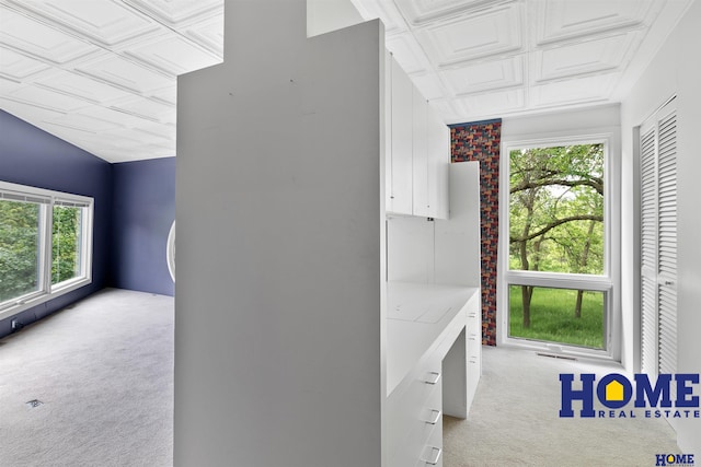 4144 S 88th St, Lincoln, NE 68520 - hall featuring light carpet, plenty of natural light, and an ornate ceiling