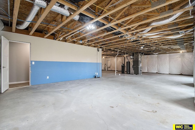 17820 Rampart St, Omaha, NE 68136 - unfinished basement featuring heating unit