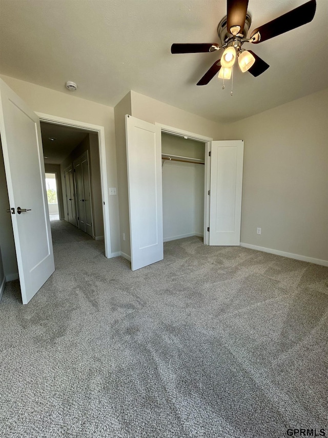 533 W Corsac Rd, Lincoln, NE 68523 - unfurnished bedroom with carpet floors, baseboards, a closet, and ceiling fan