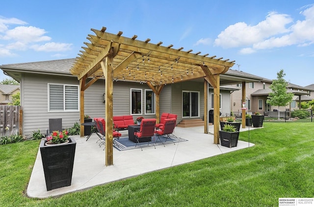 504 S 198th St, Elkhorn, NE 68022 - view of patio / terrace with an outdoor hangout area and a pergola