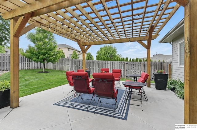 504 S 198th St, Elkhorn, NE 68022 - view of patio / terrace featuring a pergola