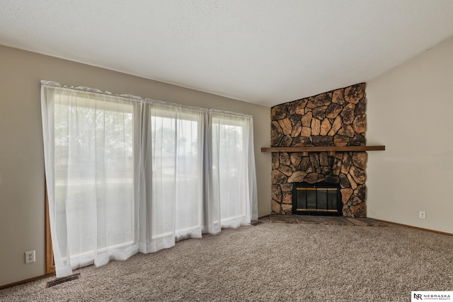 2211 Scarborough Dr, Bellevue, NE 68123 - unfurnished living room with carpet floors, a fireplace, and baseboards