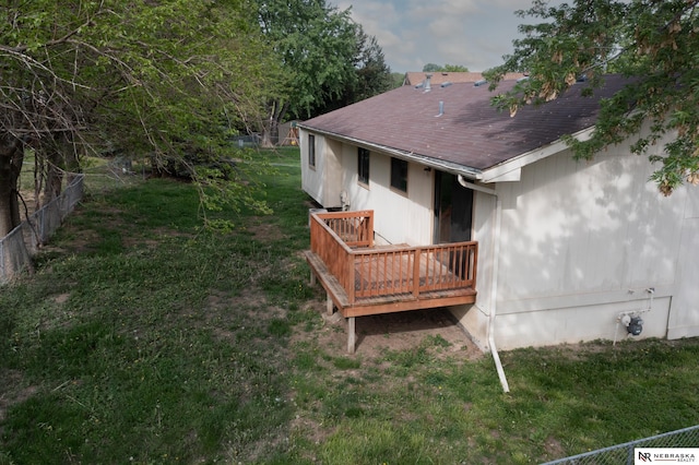 2211 Scarborough Dr, Bellevue, NE 68123 - view of yard featuring a wooden deck