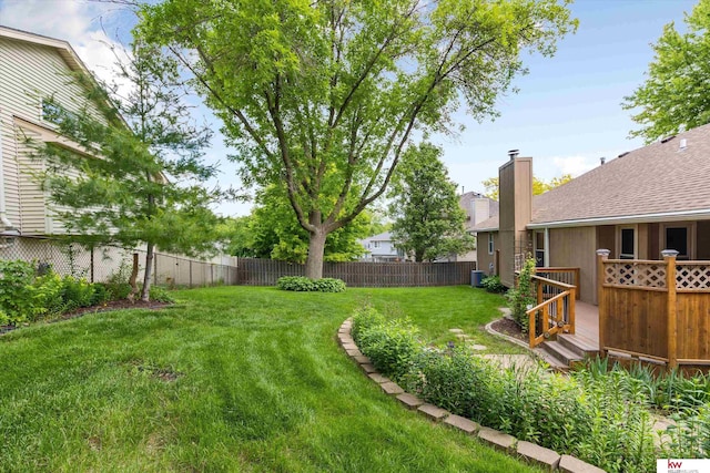 14460 Patrick Ave, Omaha, NE 68116 - view of yard with a deck and cooling unit