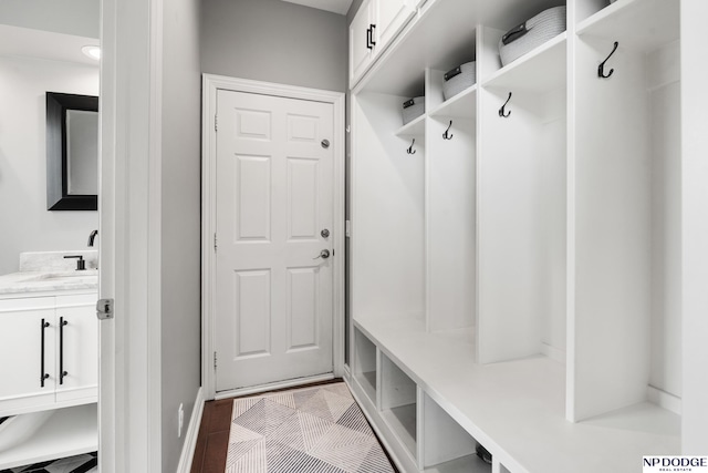 15921 Lake St, Omaha, NE 68116 - mudroom with a sink, baseboards, and tile patterned flooring