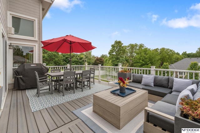 15921 Lake St, Omaha, NE 68116 - deck with an outdoor hangout area, outdoor dining area, and area for grilling
