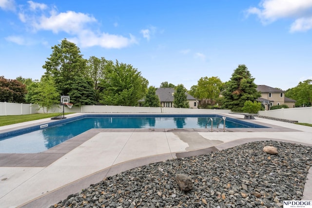 15921 Lake St, Omaha, NE 68116 - view of pool with a patio, a fenced backyard, and a diving board