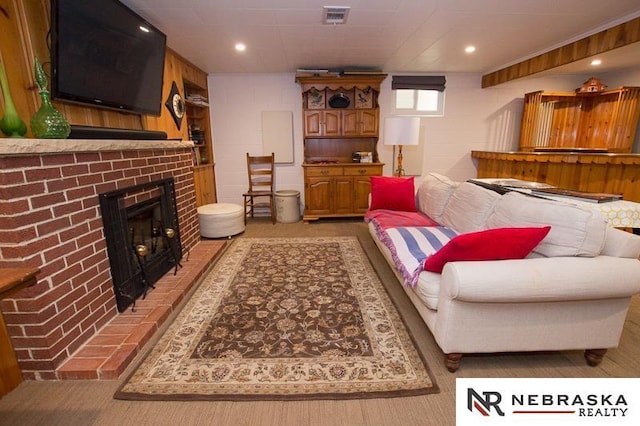 3840 X St, Lincoln, NE 68503 - living room featuring a fireplace