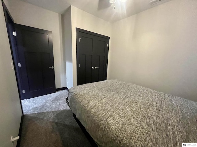 1001 Trail Dr, Valentine, NE 69201 - bedroom featuring carpet, baseboards, and a ceiling fan