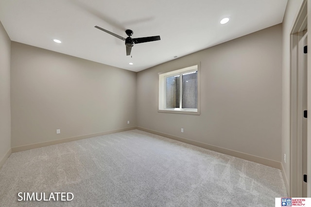 9350 S 86th St, Lincoln, NE 68526 - carpeted empty room featuring ceiling fan, baseboards, and recessed lighting