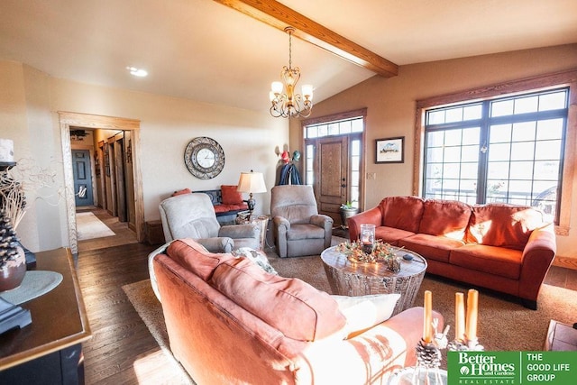 3860 Shady Bend Rd, Grand Island, NE 68801 - living area featuring a chandelier, wood finished floors, and recessed lighting