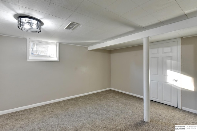 3948 N 54th St, Omaha, NE 68104 - below grade area featuring carpet flooring and baseboards