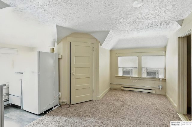 121 N 38th Ave, Omaha, NE 68131 - bonus room with a baseboard radiator, cooling unit, a textured ceiling, and carpet floors