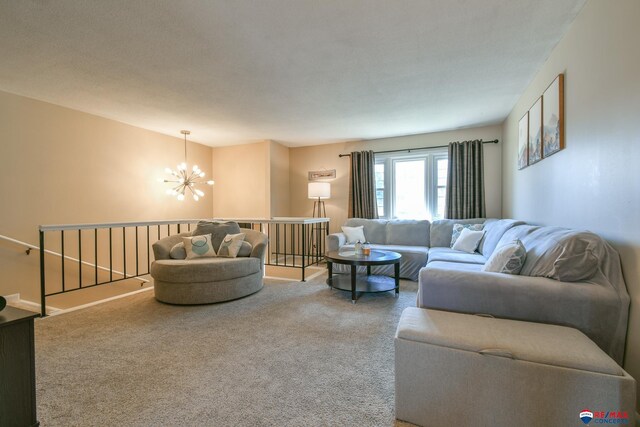 2430 Jameson St S, Lincoln, NE 68512 - living area with a chandelier and carpet floors