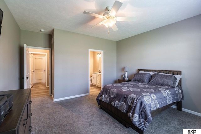 5614 N 177th St, Omaha, NE 68116 - carpeted bedroom featuring baseboards, ensuite bath, and a ceiling fan