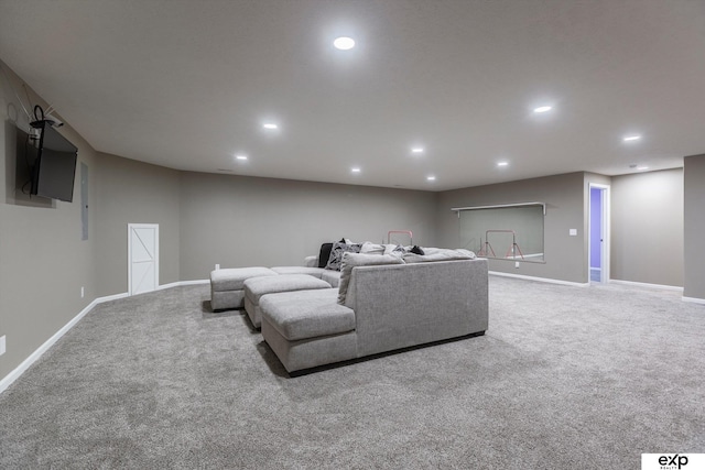 5614 N 177th St, Omaha, NE 68116 - carpeted living room with baseboards and recessed lighting