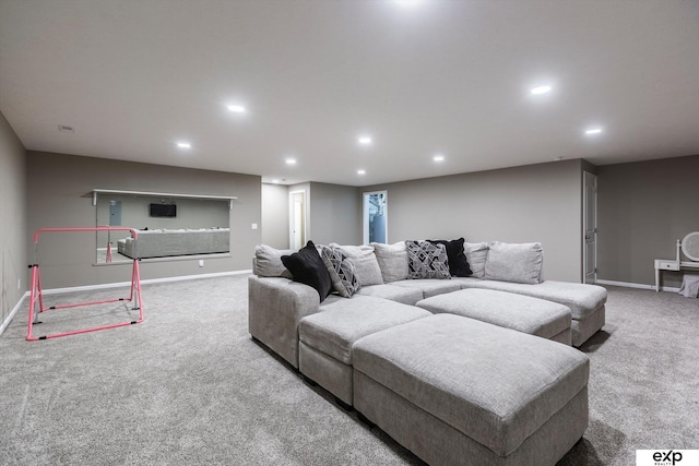 5614 N 177th St, Omaha, NE 68116 - carpeted living area with recessed lighting and baseboards
