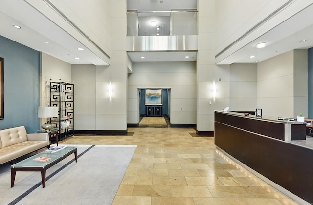 3201 Dodge Ct Unit 5412, Omaha, NE 68131 - reception area with a towering ceiling and recessed lighting