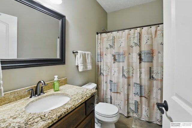 235 N 10th Ave, Springfield, NE 68059 - full bath featuring toilet, vanity, and a shower with shower curtain