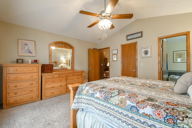 1405 Euclid St, Ashland, NE 68003 - carpeted bedroom with lofted ceiling and a ceiling fan