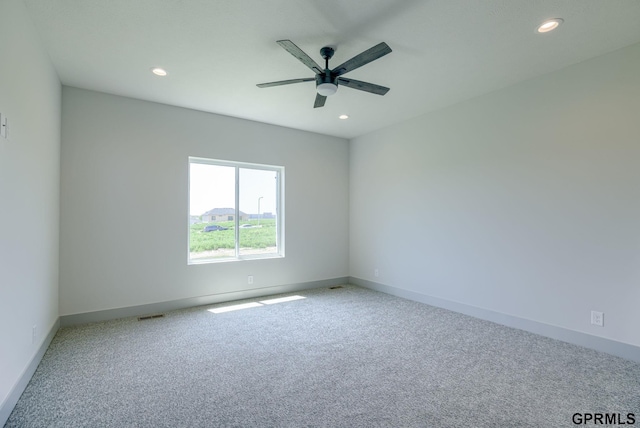 20145 S St, Omaha, NE 68135 - carpeted spare room with recessed lighting, ceiling fan, and baseboards
