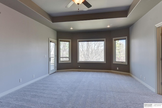19252 Shirley St, Omaha, NE 68130 - carpeted empty room featuring ceiling fan, baseboards, and recessed lighting
