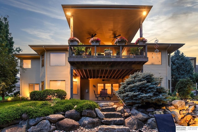 19252 Shirley St, Omaha, NE 68130 - back of property featuring a balcony