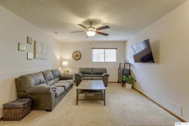 16117 Cottonwood St, Omaha, NE 68136 - living room with carpet, ceiling fan, and baseboards