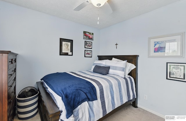 5818 S 159th St, Omaha, NE 68135 - bedroom featuring light carpet, ceiling fan, baseboards, and a textured ceiling