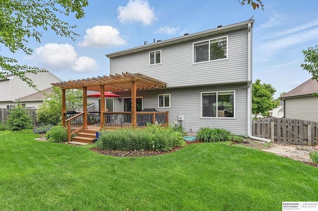 5818 S 159th St, Omaha, NE 68135 - back of house featuring a pergola and a deck