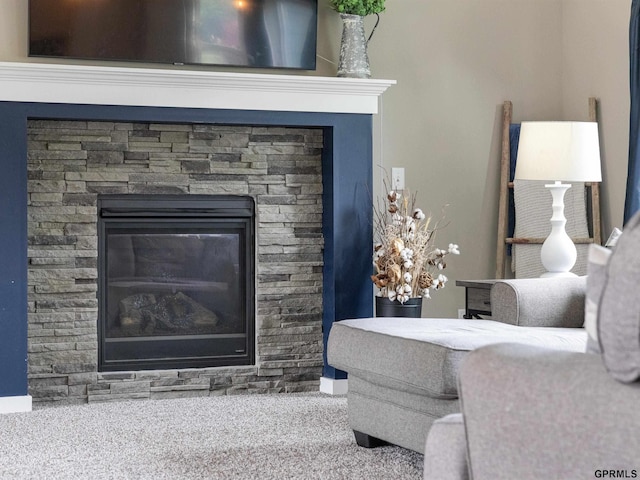 15218 Vane St, Bennington, NE 68007 - detailed view of a fireplace and carpet flooring