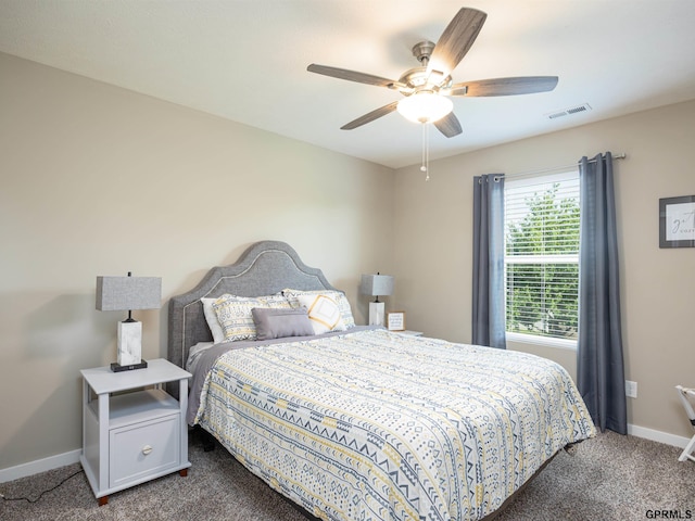 15218 Vane St, Bennington, NE 68007 - bedroom featuring dark carpet and a ceiling fan