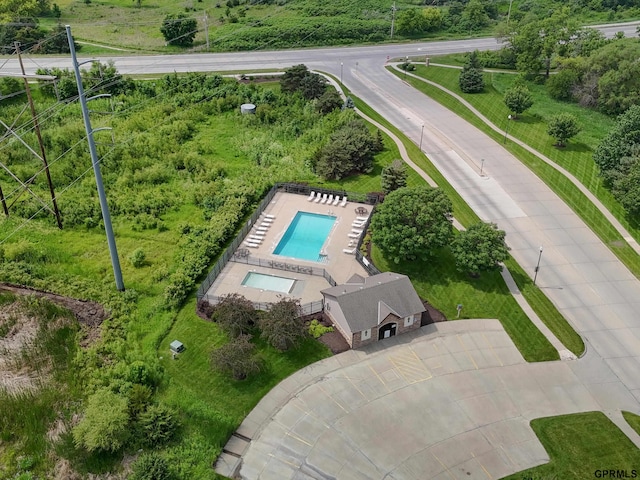 15218 Vane St, Bennington, NE 68007 - drone / aerial view of a pool