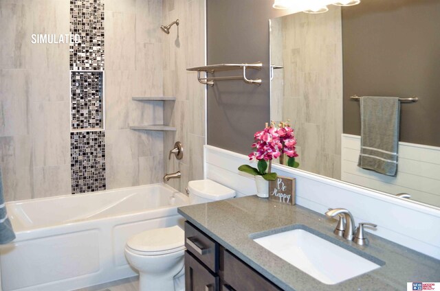 512 Deep Water Bay, Lincoln, NE 68527 - bathroom with vanity, toilet, and bathtub / shower combination