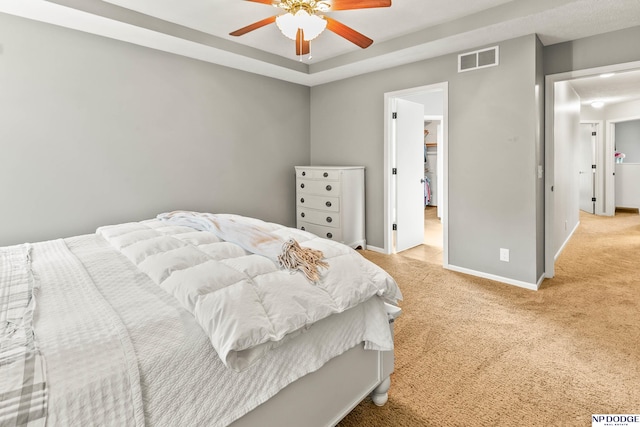 17310 I St, Omaha, NE 68135 - bedroom featuring light carpet, baseboards, and ceiling fan