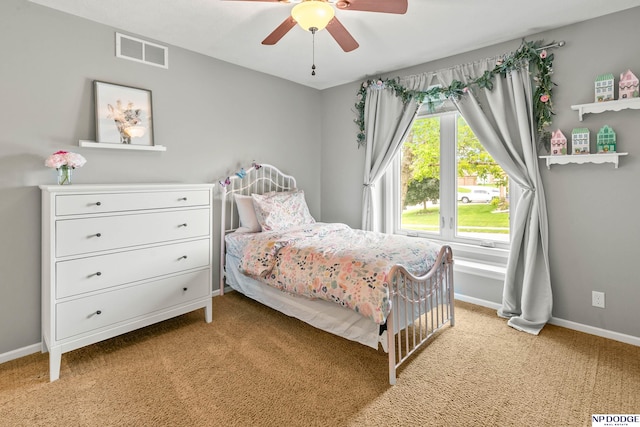 17310 I St, Omaha, NE 68135 - bedroom featuring light carpet, baseboards, and ceiling fan