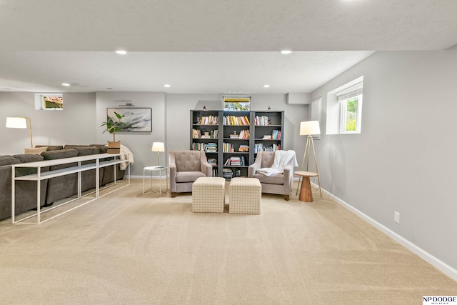 17310 I St, Omaha, NE 68135 - sitting room with carpet, baseboards, and recessed lighting