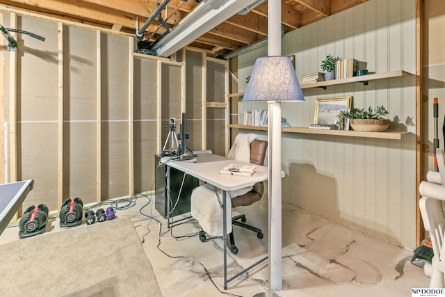 17310 I St, Omaha, NE 68135 - unfinished basement with an office area