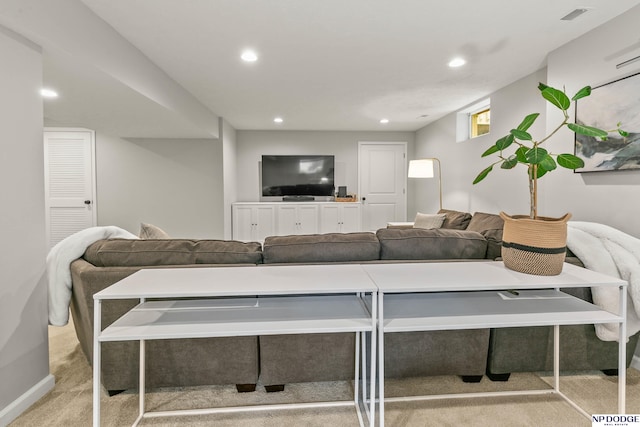 17310 I St, Omaha, NE 68135 - carpeted living room featuring recessed lighting