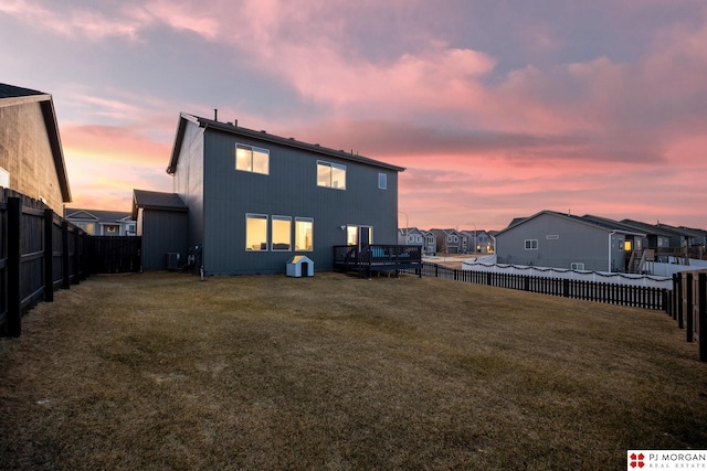 7775 N 149th St, Bennington, NE 68007 - rear view of house with a residential view, a deck, and central AC