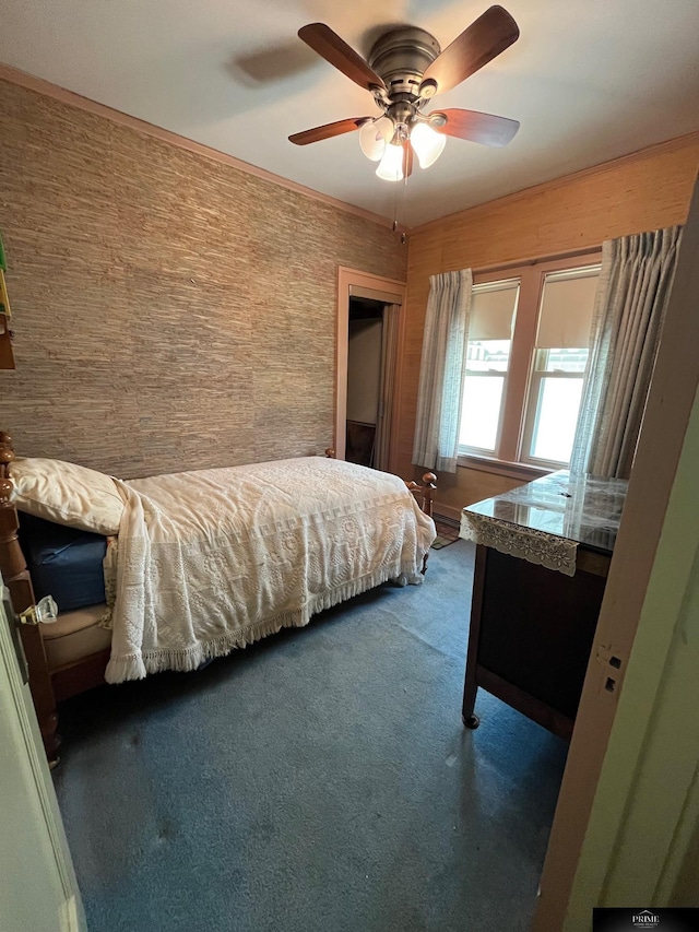 2031 N 49th St, Omaha, NE 68104 - carpeted bedroom featuring a ceiling fan