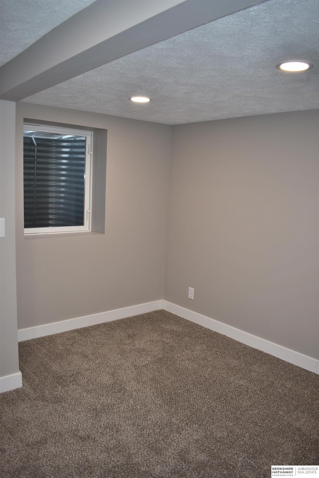 116 8th St, Scribner, NE 68057 - carpeted spare room featuring baseboards, recessed lighting, and a textured ceiling
